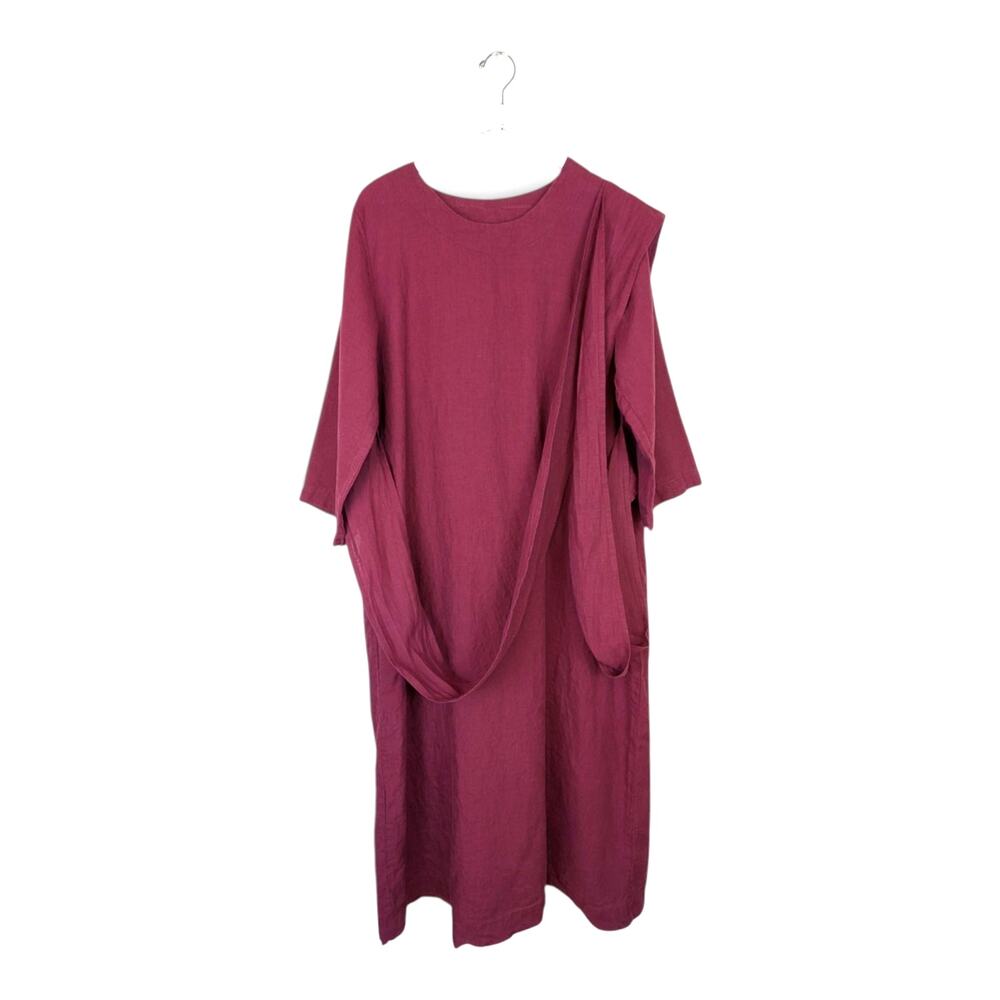 LEN OK BRAND 100% Linen Dress w/ Self Wrap Linen Tie and Side Pockets - XXL - Picture 12 of 15